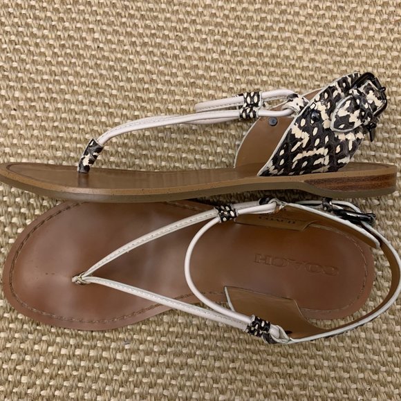 Coach snakeskin print leather sandals - Picture 3 of 11